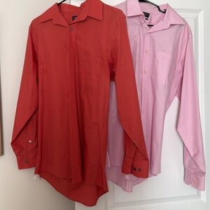 Men's Orange and Pink Long Sleeve Shirts
